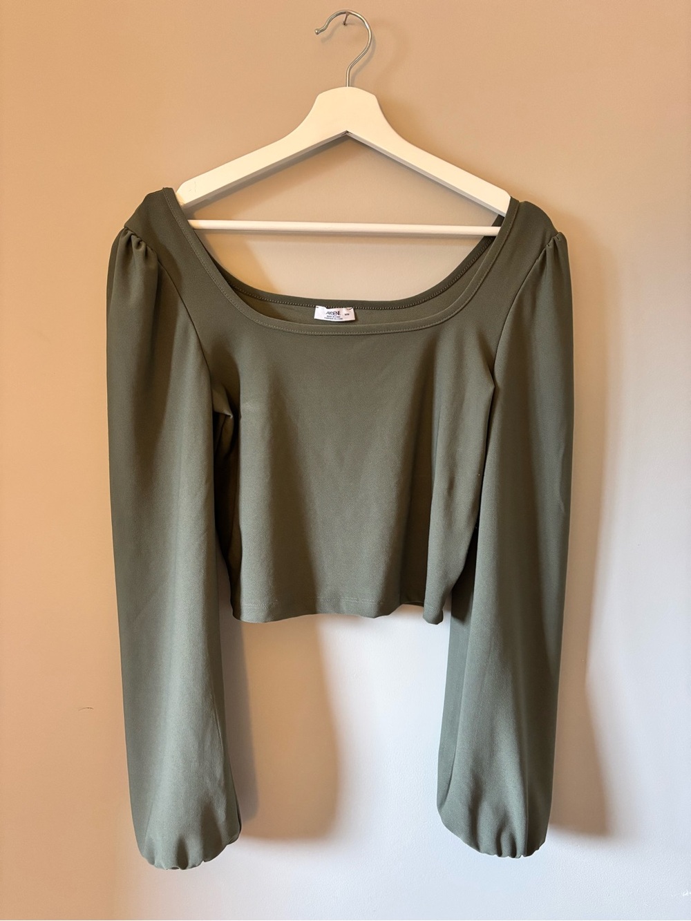 Ardene Olive Green Long Sleeve Cropped Top